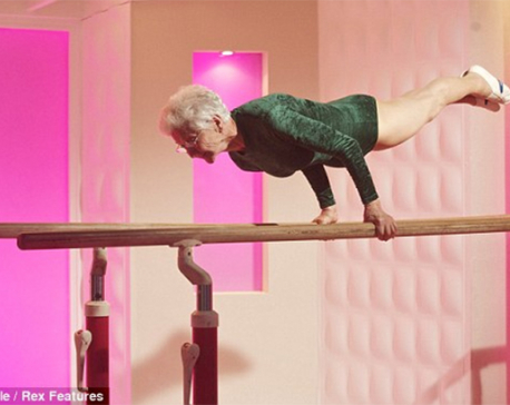 World's oldest gymnast aged 86 performs jaw-dropping routine on parallel bars