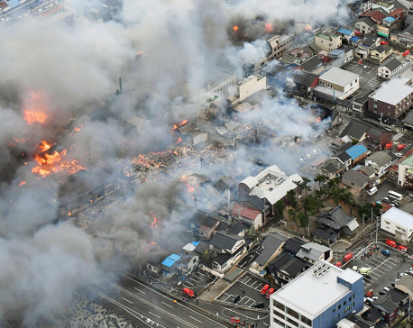 At least 140 buildings on fire in wind-swept blaze in Japan