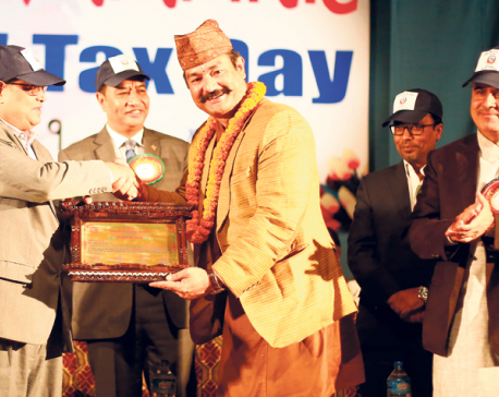 Surya Nepal honored as largest taxpayer