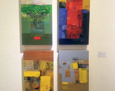 Art exhibition by Kiran Manandhar and son