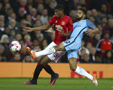 United beats City 1-0 in derby match in English League Cup