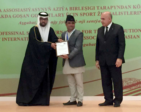 Journalist Phuyal awarded AIPS Asia Gold Medal