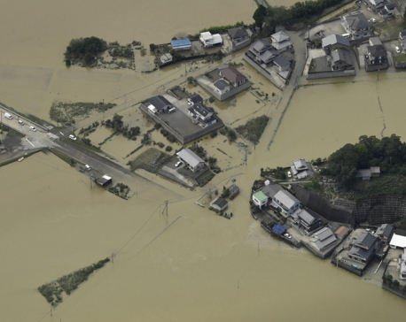 Typhoon causes serious flooding in southern Japan