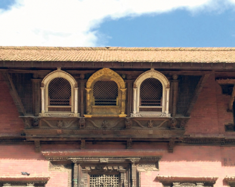 17th-century window set at Patan Durbar Square restored