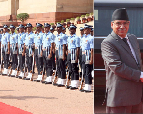PM Dahal receives guard of honour in India
