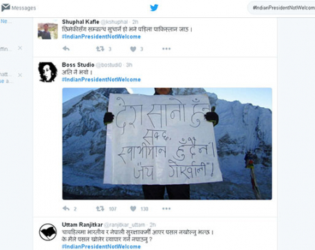 #IndianPresidentNotWelcome hits Nepal trending