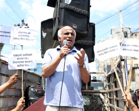 Dr KC joins demonstration in front of PM's residence