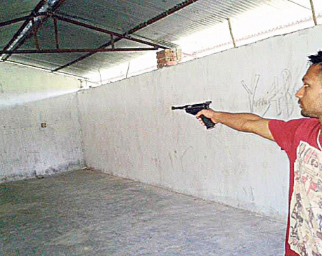 Shooters train with broken pistol and rusted gun in Tikapur