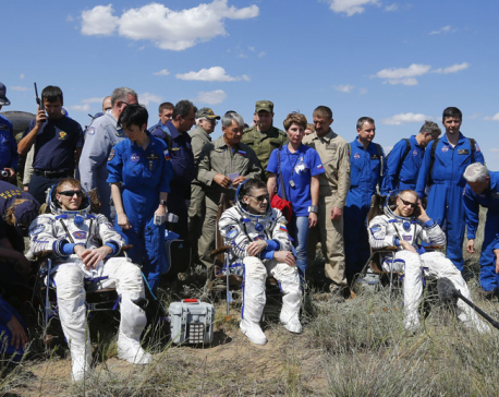 3 International Space Station astronauts land in Kazakhstan