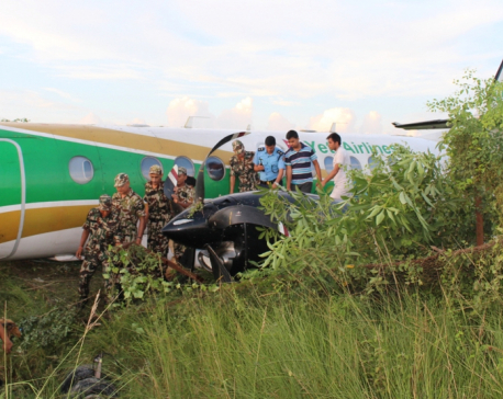 Yeti Airlines aircraft dislodges from runway at Bhairahawa airport
