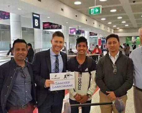 Michael Clark welcomes Sandeep at Sydney Airport (video)
