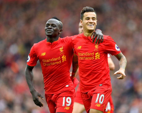 Mane, Coutinho score for Liverpool in 2-1 win over West Brom