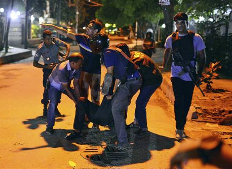 Militants take hostages at Bangladesh restaurant; 2 dead