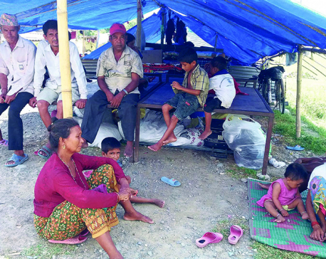 Itahari flood victims still in makeshift tents