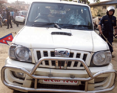 Minister’s vehicle vandalized in Karnali Province
