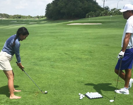 Nepali teen Pratima Sherpa gets private lesson from Tiger Woods