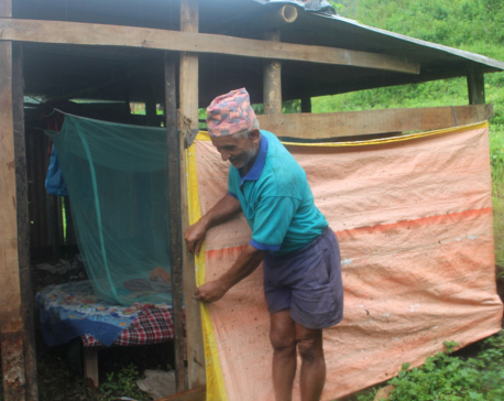 Landslide in newly built quake resistant house, again back to temporary shelter