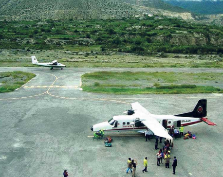 Jomsom airport runway being repaired after two decades