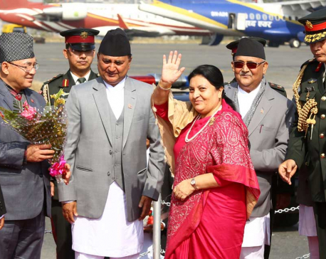 President Bhandari back home from Poland