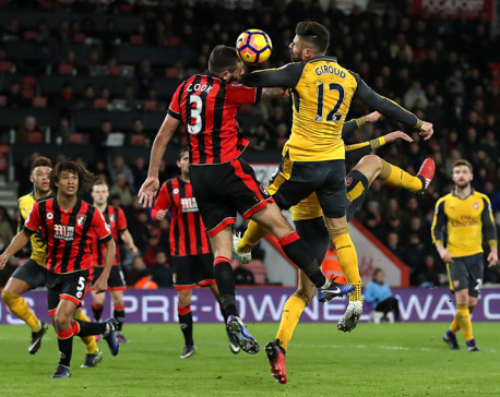 Giroud leads Arsenal comeback to salvage draw at Bournemouth