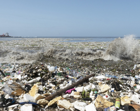 Waves of garbage are washing onto a beach in the Dominican Republic