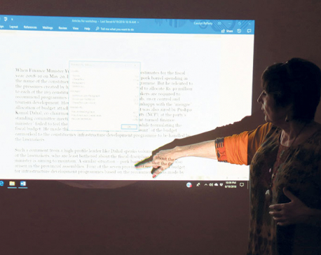 Carmen Renee Berry conducts a writing workshop in Kathmandu