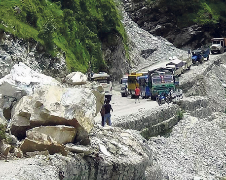 Landslides obstruct highways