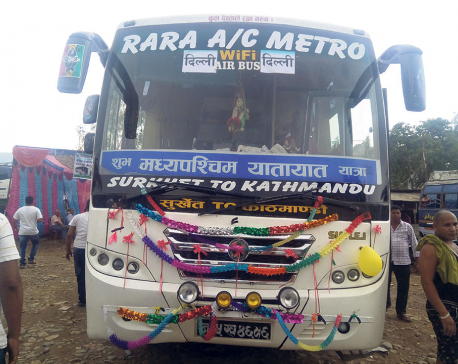 Surkhet-Delhi bus service starts