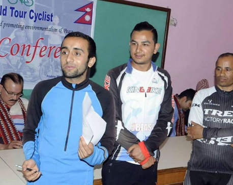 Three Nepalis tour 20 countries on bicycles with 'Nepal is safe after quake' message