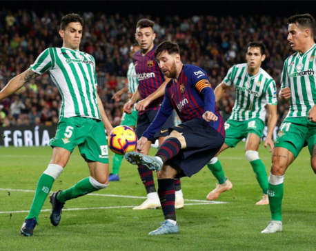 Messi returns with double but Barca lose at home to Betis