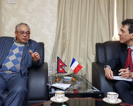 French Envoy Leger calls on Home Minister Thapa
