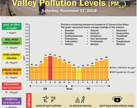 Valley Pollution Levels for November 17, 2018