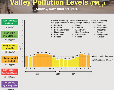 Valley Pollution Levels for November 11, 2018