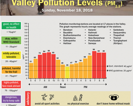 Valley Pollution Levels for November 18, 2018