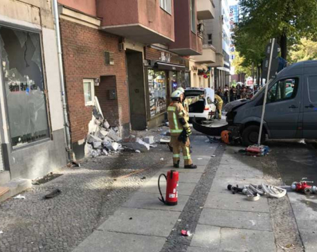 Car drives into group of people in Berlin cafe, at least 5 injured