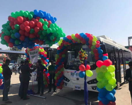 IN PICTURES: Sajha Yatayat introduces pollution-free electric bus service