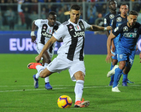 Ronaldo scores twice as Juve overcome fright to win at Empoli