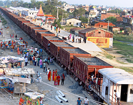 Freight train arrives in Janakpur from India