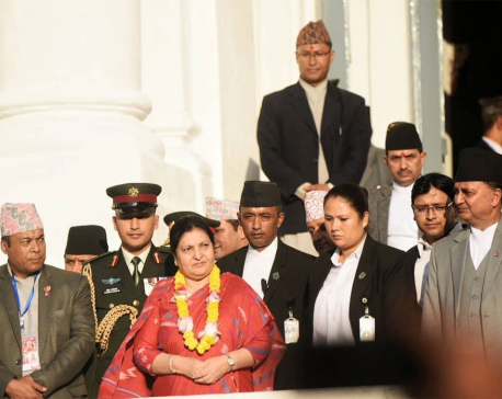 President Bhandari observes Indra Jatra (with photos)