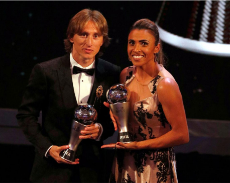 Modric, Marta win Best FIFA player 2018 awards