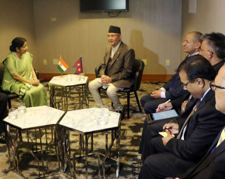 Indian External Affairs Minister pays courtesy call on PM Oli