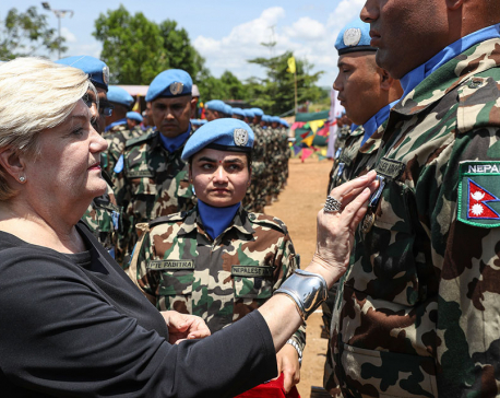 UN medal to Nepalese troops