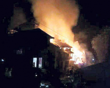 Hotel catches fire in Gosaikunda rural municipality