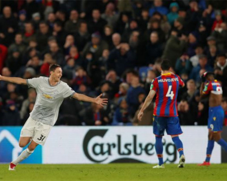 Late Matic strike gives United win in five-goal Palace thriller
