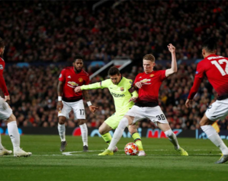 Shaw own goal gives Barca advantage over tame United
