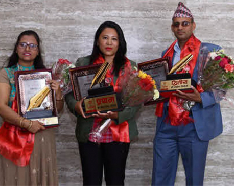 Bina Thing Tamang bags first prize at Dishhome Barhakhari Story Competition