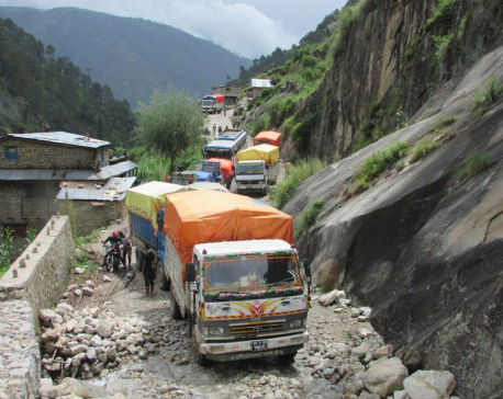 Passengers stranded as landslide obstructs Karnali highway