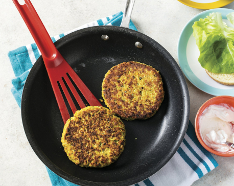 Chickpeas make a great foundation for this veggie burger