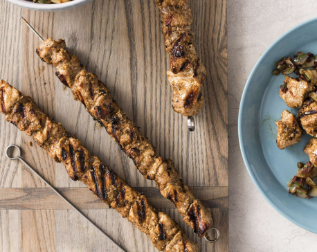 For moist grilled pork skewers, turn to country-style ribs