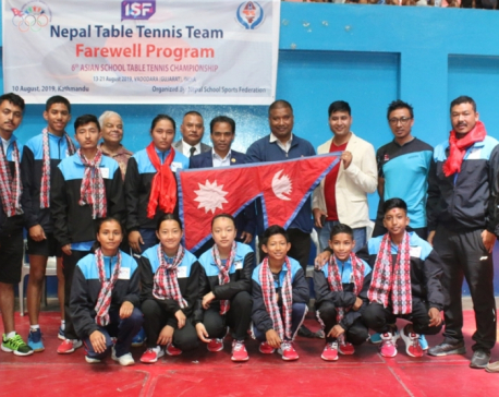 Nepali table tennis team leave for India
